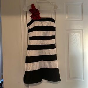 ModCloth satin stripe one shoulder dress